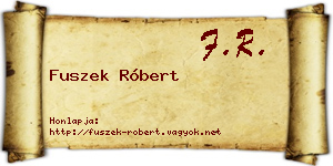 Fuszek Róbert névjegykártya